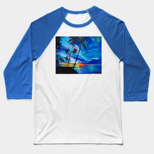 Tropical Blues Baseball T-Shirt